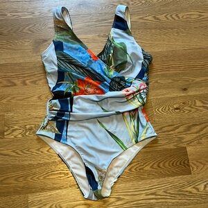 Swimsuit with coordinated cover up.